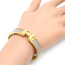 エルメス HERMES クリックH PM マロングラッセ×ゴールド GP エナメル ブレスレット Hブレス クリッククラック