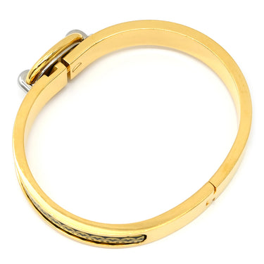 エルメス HERMES ミニクリック PM シェーヌダンクル ブラック×ゴールド メタル エナメル バングル ゴールド金具 バングル 黒 金