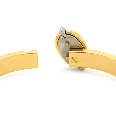 エルメス HERMES ミニクリック PM シェーヌダンクル ブラック×ゴールド メタル エナメル バングル ゴールド金具 バングル 黒 金