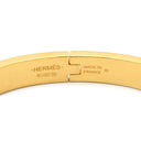 エルメス HERMES ミニクリック PM シェーヌダンクル ブラック×ゴールド メタル エナメル バングル ゴールド金具 バングル 黒 金