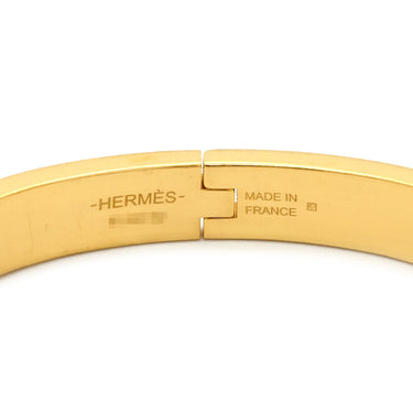 エルメス HERMES ミニクリック PM シェーヌダンクル ブラック×ゴールド メタル エナメル バングル ゴールド金具 バングル 黒 金