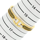 エルメス HERMES ミニクリック PM シェーヌダンクル ブラック×ゴールド メタル エナメル バングル ゴールド金具 バングル 黒 金