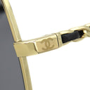 シャネル CHANEL バタフライシェイプ 59□16 4274-Q ブラック×ゴールド プラスチック メタル サングラス ゴールド金具 ココマークチェーン CC