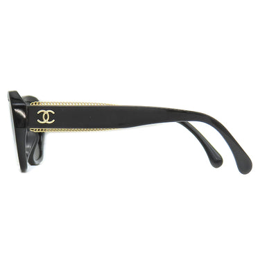 シャネル CHANEL バタフライシェイプ 56□17 5516-A ブラック×ゴールド プラスチック メタル サングラス ゴールド金具 ココマーク セルフレーム