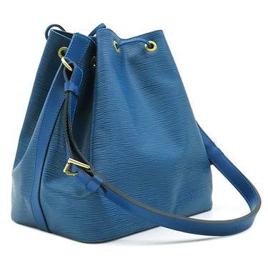 ルイヴィトン Louis Vuitton プチノエ M44105 トレドブルー エピレザー ショルダーバッグ ゴールド金具 青 ショルダー ワンショルダー 巾着型 巾着バッグ