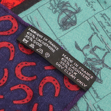 エルメス HERMES カレ140 カレジェアン レッド×ネイビー×マルチカラー カシミヤ シルク スカーフ 【A CHEVAL SUR MON CARRE/カレの馬に乗って】