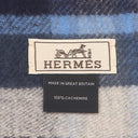 エルメス HERMES HER-MES シエル×グリス×ブルーマリン×アルドワーズ カシミヤ マフラー 青 グレー タータンチェック 2020秋冬