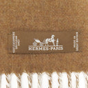 エルメス HERMES カザック シェヴロン ブラウン×アイボリー カシミヤ マフラー 茶 白 バイカラー