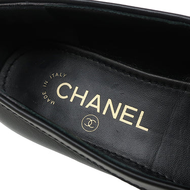 シャネル CHANEL ココマーク チェーン ローファー G35067 ブラック レザー ＃36 ローファー ゴールド金具 黒