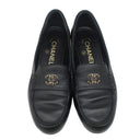 シャネル CHANEL ココマーク チェーン ローファー G35067 ブラック レザー ＃36 ローファー ゴールド金具 黒