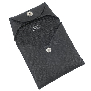 エルメス HERMES バスティア ブラック ヴォーエプソン コインケース シルバー金具 黒