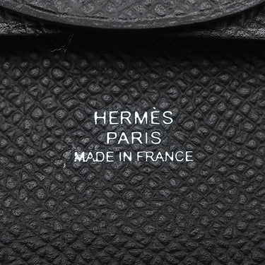 エルメス HERMES バスティア ブラック ヴォーエプソン コインケース シルバー金具 黒