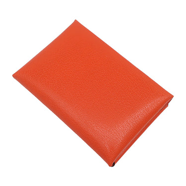 エルメス HERMES カルヴィ デュオ カプシーヌ レザー シェーブルシャムキラ カードケース シルバー金具 新品 未使用 フラグメントケース 2025年製