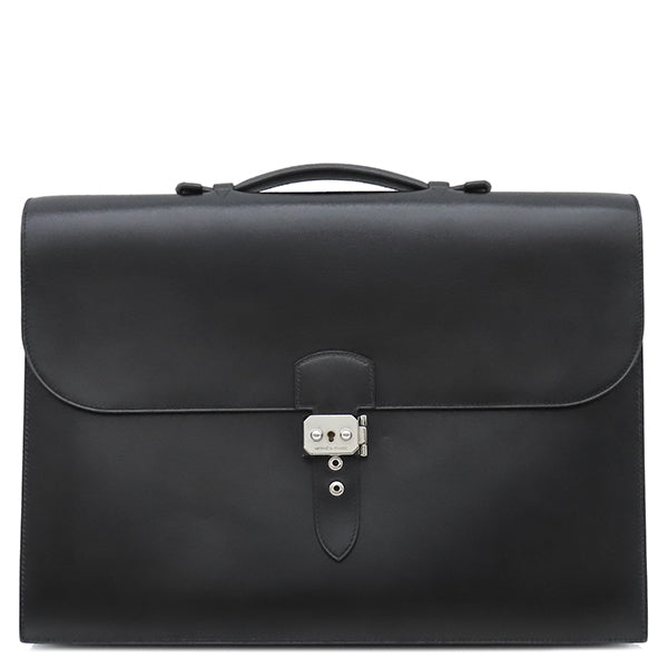 HERMES サックアデペッシュ41 ボックスカーフ エルメス HERMES サックアデペッシュ 41 ブラック ボックスカーフ