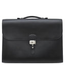 エルメス HERMES サックアデペッシュ 41 ブラック ボックスカーフ ビジネスバッグ シルバー金具 黒 ビジネスバッグ