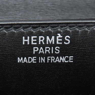 エルメス HERMES サックアデペッシュ 41 ブラック ボックスカーフ ビジネスバッグ シルバー金具 黒 ビジネスバッグ