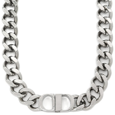 クリスチャン・ディオール Christian Dior CD ICON チェーンリンク シルバー メタル ネックレス CDロゴ チェーンネックレス
