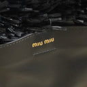 ミュウミュウ MIU MIU PALMITO かごバッグ 5BG209 ナチュラル×ブラック パルミット レザー ハンドバッグ 黒 ベージュ ロゴ カゴバッグ