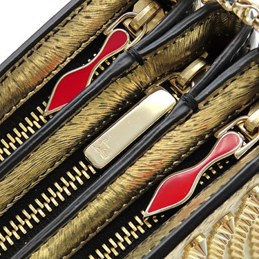 クリスチャンルブタン Christian Louboutin トリルビ チェーンバッグ ゴールド レザー ショルダーバッグ ゴールド金具 スパイクス タッズ チェーン ショルダー