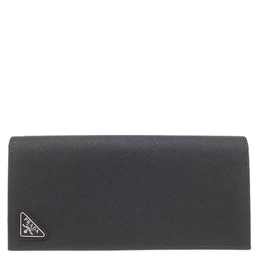 プラダ Prada サフィアーノ トライアングル 2MV836_QHH_F0002 ブラック カーフ 長財布 シルバー金具 三角ロゴ トライアングルロゴ 小銭入れ