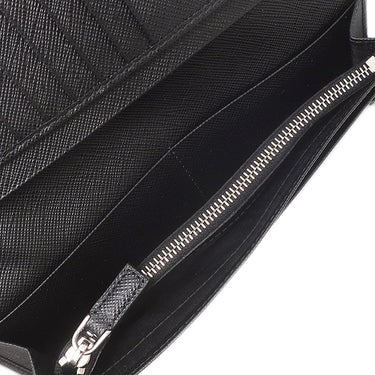プラダ Prada サフィアーノ トライアングル 2MV836_QHH_F0002 ブラック カーフ 長財布 シルバー金具 三角ロゴ トライアングルロゴ 小銭入れ