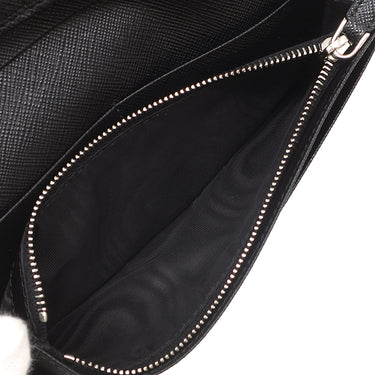 プラダ Prada サフィアーノ トライアングル 2MV836_QHH_F0002 ブラック カーフ 長財布 シルバー金具 三角ロゴ トライアングルロゴ 小銭入れ