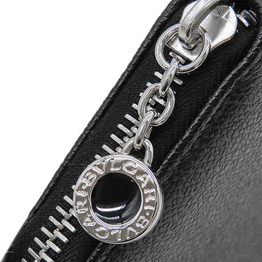 ブルガリ BVLGARI ブルガリブルガリ ラウンドファスナー ブラック レザー コインケース シルバー金具 黒 赤 バイカラー 小銭入れ ラウンドロゴ