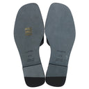 エルメス HERMES オラン H021056Z ブラック ボックスカーフ レザー #37.5 サンダル 新品 未使用 H型 黒 白ステッチ フラットサンダル