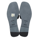 エルメス HERMES オラン H021056Z ブラック ボックスカーフ レザー #38 サンダル 新品 未使用 H型 黒 白ステッチ フラットサンダル