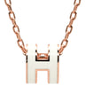 エルメス HERMES ポップアッシュ ミニ ペンダント ホワイト×ローズゴールド GP ラッカー ネックレス ピンクゴールド金具 白 Hモチーフ 新品 未使用