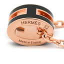 エルメス HERMES ポップアッシュ ミニ ペンダント ブラックXローズゴールド GP ラッカー ネックレス ピンクゴールド金具 黒 Hモチーフ 新品 未使用