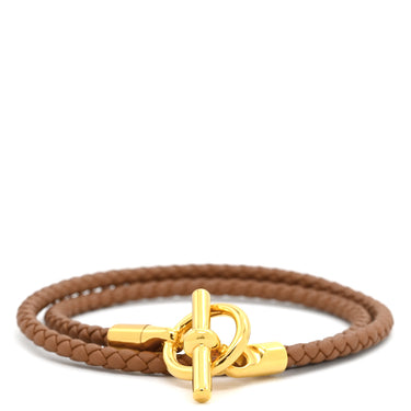 エルメス HERMES グレナン ドゥブルトゥール H071689F ゴールド ヴォースイフト GP ブレスレット ゴールド金具 茶 2連 2重 新品 未使用