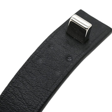 エルメス Hermes アスドゥクール ハート ブラック×シルバー スイフト メタル T2 ブレスレット レザーブレス 黒