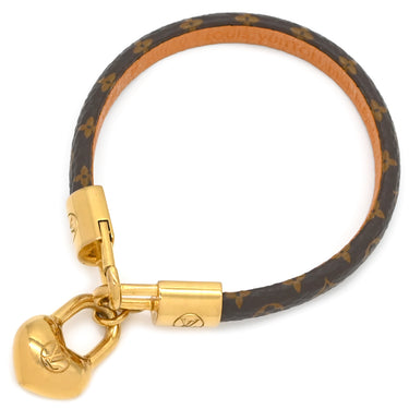 ルイヴィトン LOUIS VUITTON クレイジーインロック M6451 モノグラム モノグラムキャンバス GP 17 ブレスレット ゴールド金具 ハート LVサークル PVC 茶