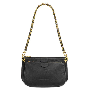 ルイヴィトン LOUIS VUITTON ミュルティ ポシェット アクセソワール M80399 ノワール モノグラムアンプラント ショルダーバッグ ゴールド金具