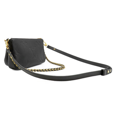 ルイヴィトン LOUIS VUITTON ミュルティ ポシェット アクセソワール M80399 ノワール モノグラムアンプラント ショルダーバッグ ゴールド金具
