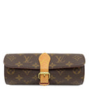 ルイヴィトン LOUIS VUITTON エテュイ 3 モントル M47530 モノグラム モノグラムキャンバス ポーチ ゴールド金具 ウォッチケース 腕時計ケース 茶