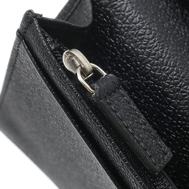 ブルガリ BVLGARI ミレリゲ ブラック PVC レザー 長財布 シルバー金具 黒 二つ折り 札入れ