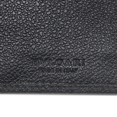 ブルガリ BVLGARI ミレリゲ ブラック PVC レザー 長財布 シルバー金具 黒 二つ折り 札入れ