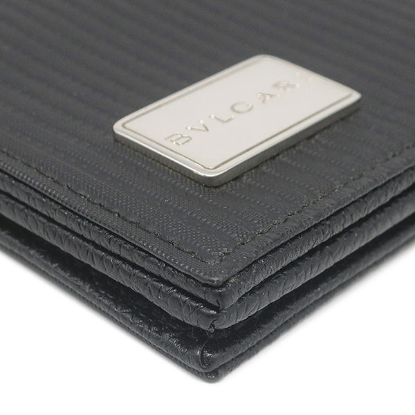 ブルガリ BVLGARI ミレリゲ ブラック PVC レザー 長財布 シルバー金具
