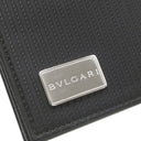 ブルガリ BVLGARI ミレリゲ ブラック PVC レザー 長財布 シルバー金具 黒 二つ折り 札入れ
