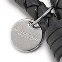 ボッテガヴェネタ BOTTEGA VENETA イントレチャート キーリング ブラック レザー キーリング シルバー金具 黒 編み込み