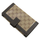 グッチ GUCCI GGクリスタル Wホック ロングウォレット 231839 ベージュ×ブラウン PVCコーティングキャンバス GGクリスタル 長財布 シャンパンゴールド金具 PVC