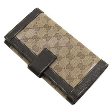 グッチ GUCCI GGクリスタル Wホック ロングウォレット 231839 ベージュ×ブラウン PVCコーティングキャンバス GGクリスタル 長財布 シャンパンゴールド金具 PVC