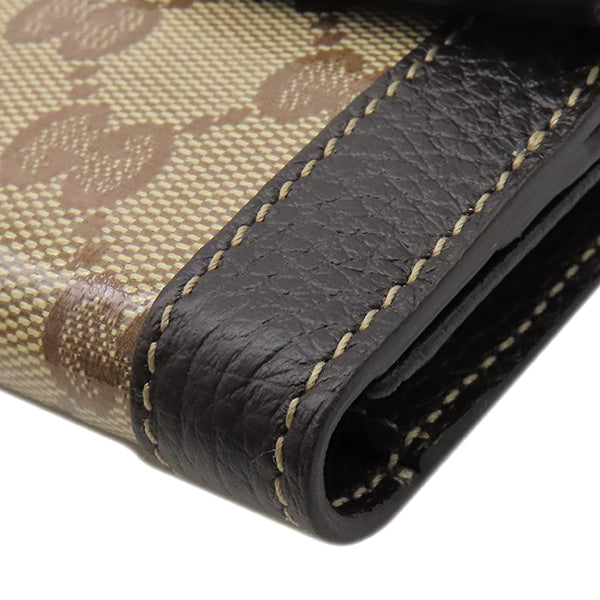 グッチ GUCCI Wホック長財布  GGクリスタル ブラウン系 グッチ GUCCI GGクリスタル Wホック ロングウォレット 231839 ベージュ