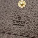 グッチ GUCCI オフィディア GG カードケース 523155 ベージュ×エボニー GGスプリームキャンバス レザー 二つ折り財布 ゴールド金具 ウェブ ストライプ
