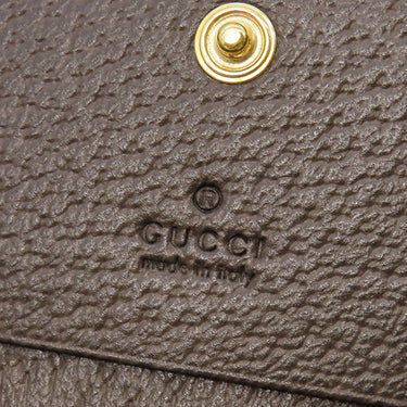 グッチ GUCCI オフィディア GG カードケース 523155 ベージュ×エボニー GGスプリームキャンバス レザー 二つ折り財布 ゴールド金具 ウェブ ストライプ