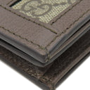 グッチ GUCCI オフィディア GG カードケース 523155 ベージュ×エボニー GGスプリームキャンバス レザー 二つ折り財布 ゴールド金具 ウェブ ストライプ