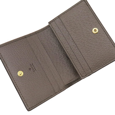 グッチ GUCCI オフィディア GG カードケース 523155 ベージュ×エボニー GGスプリームキャンバス レザー 二つ折り財布 ゴールド金具 ウェブ ストライプ