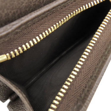 グッチ GUCCI オフィディア GG カードケース 523155 ベージュ×エボニー GGスプリームキャンバス レザー 二つ折り財布 ゴールド金具 ウェブ ストライプ